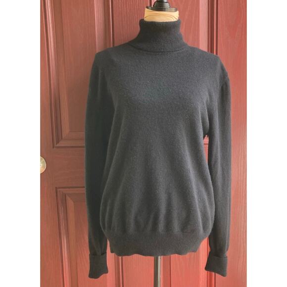 Ballantyne Pullover Turtleneck Sweater Women L ? Black Cashmere Crew Neck Italy - Picture 1 of 7